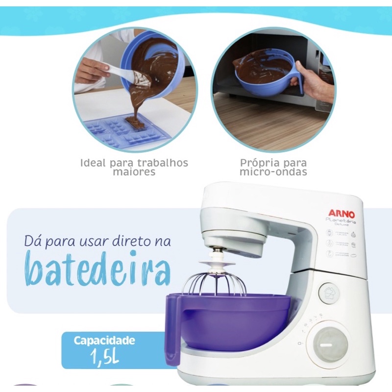 Panelinha MAX TRANSPARENTE CRISTAL para derreter chocolate e ser usado no microondas bluestar - Home Appliances