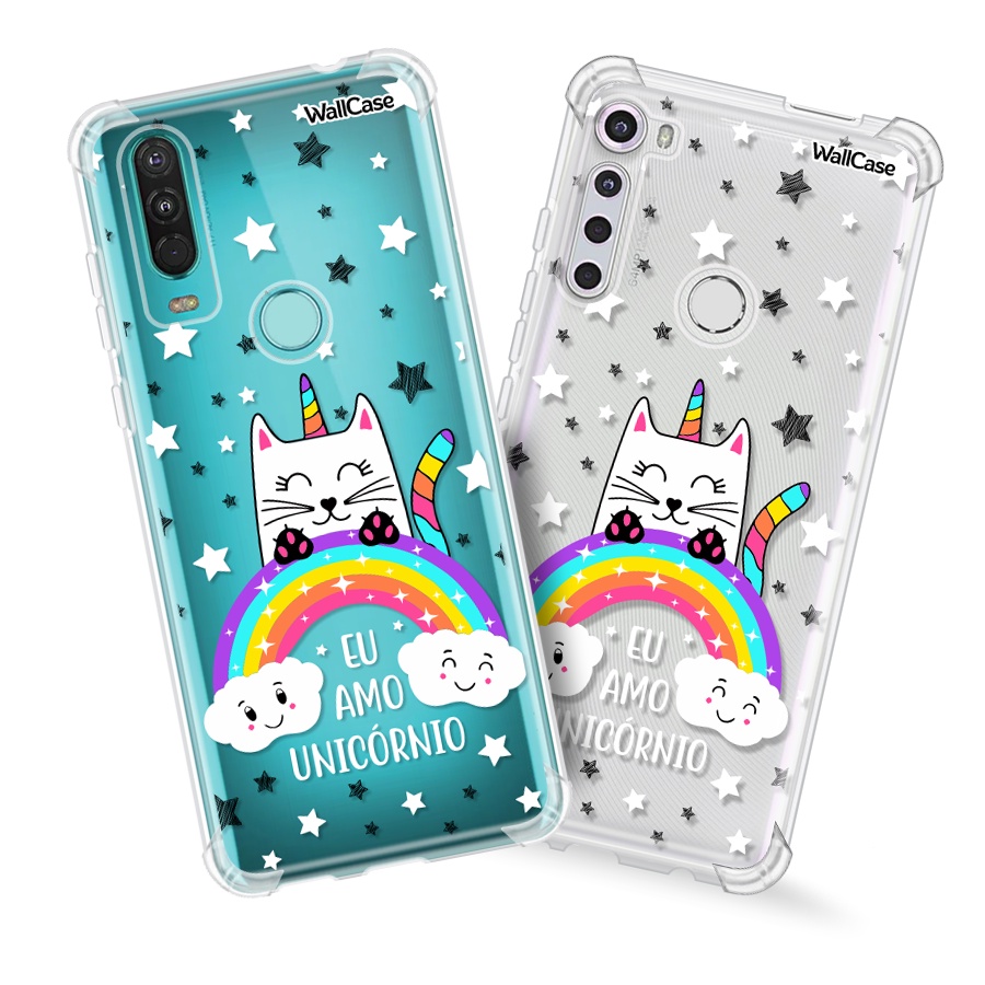 Capinha de Celular Du26 Unicórnio Estrelas Arco-íris Para Moto G9 G10 G22 G30 G31 G41 G52 G60 G62 G71 G75 G100 G200 Edge