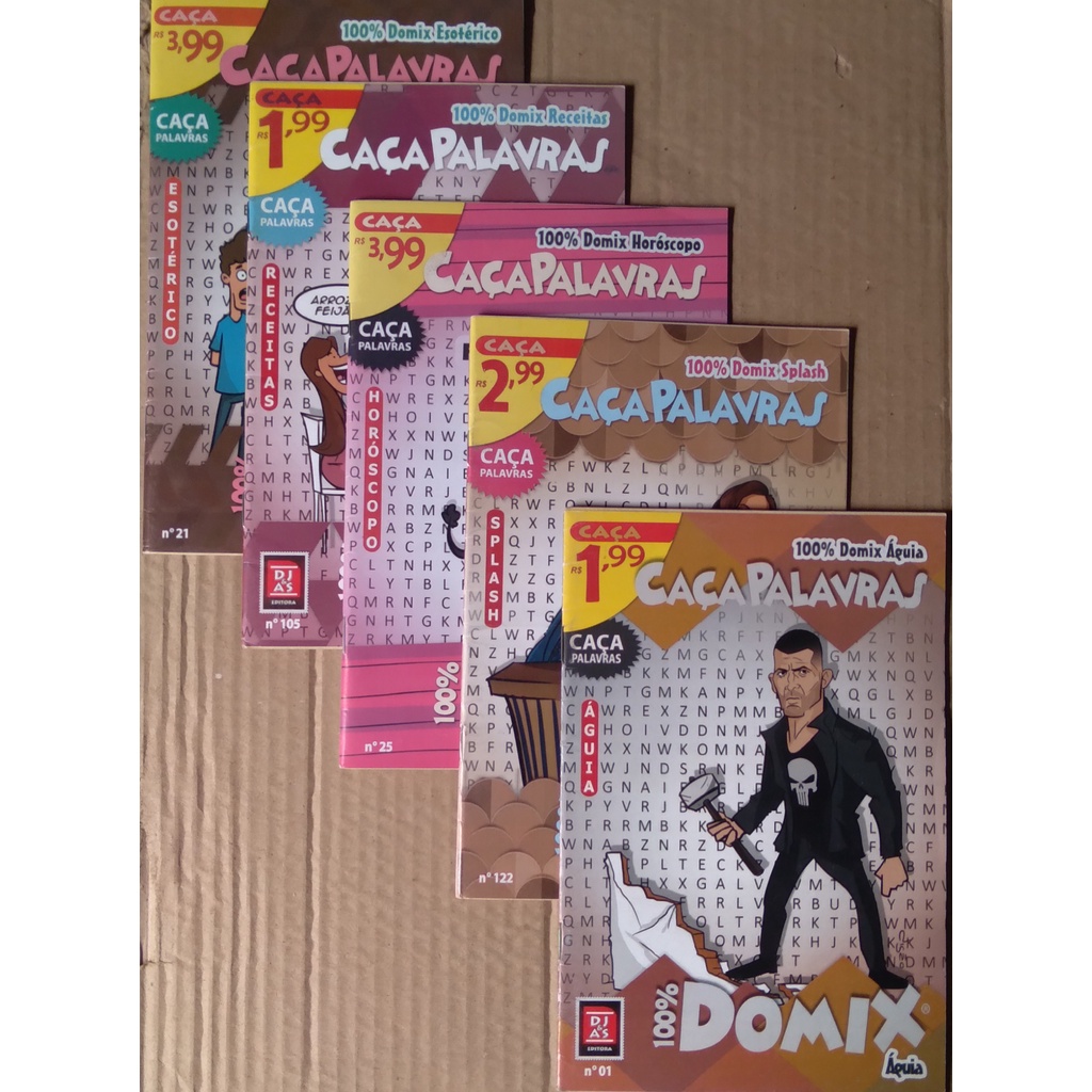 Kit Passatempos Caça Palavras + Cripticon Números com 10 Revistas