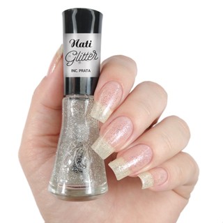 Esmalte Nati - Glitter - Incolor Prata