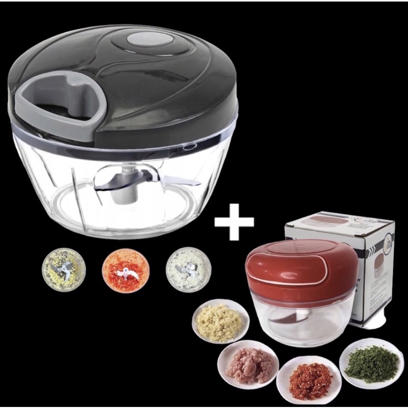 Kit Mini Processador Triturador Manual + Processador de Alimentos Manual 500 ml