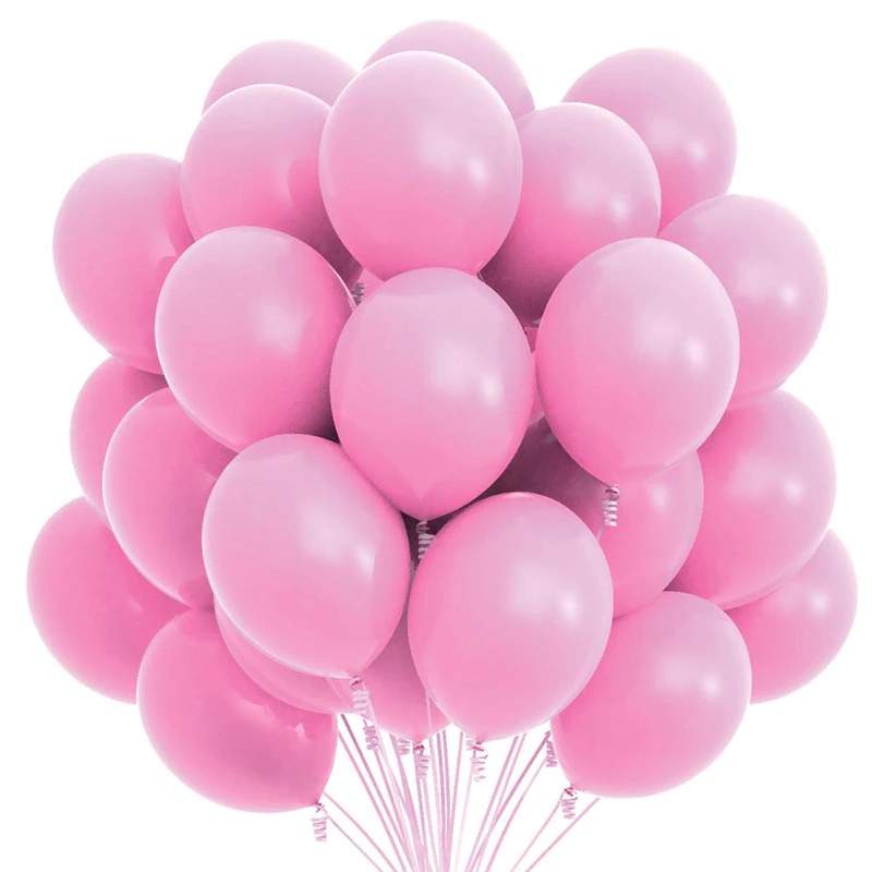 50 Unidades Balão Bexiga Rosa Claro Liso Número 7 Polegadas Para Festas ...