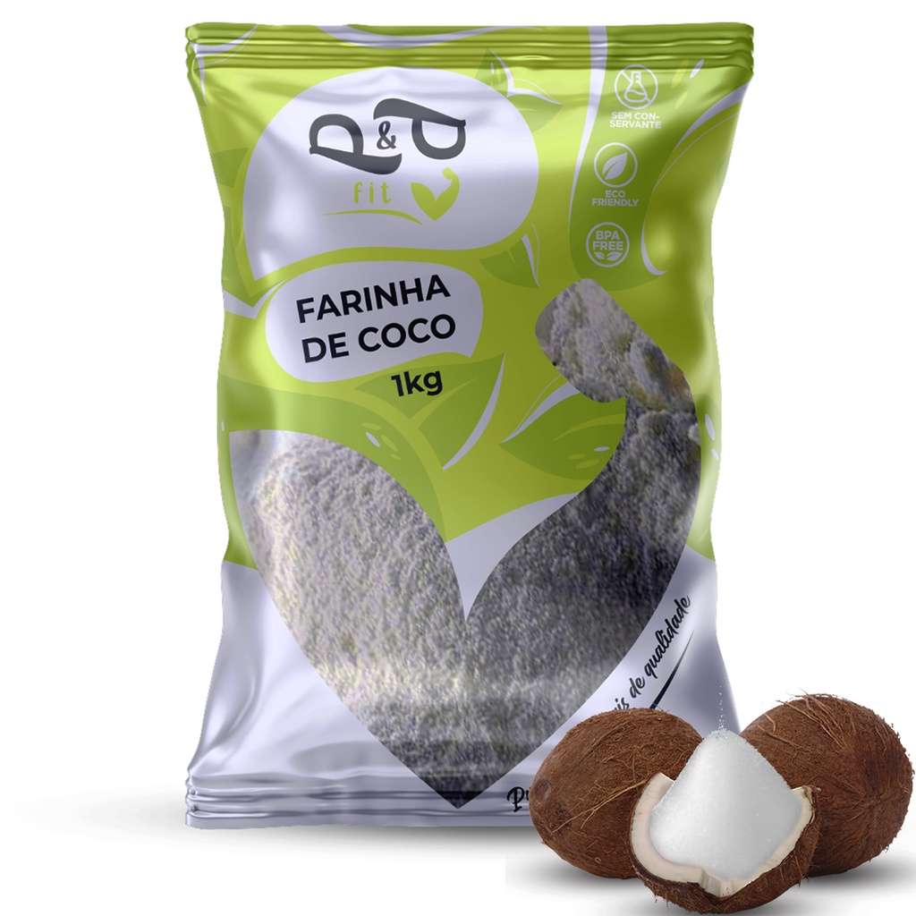 Farinha de Coco Pura Sem Glúten - P&P em Oferta na Shopee