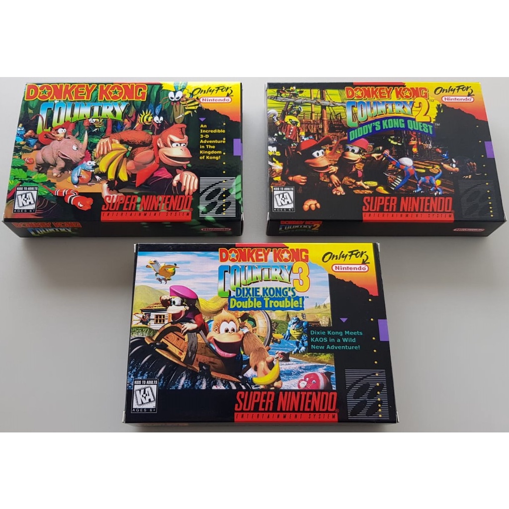 Cartucho de Super Nintendo Triologia Donkey Kong 1,2,3 Originais na