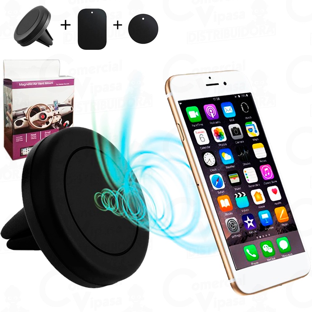 Suporte Magnético Veicular Carro Para Celular Smartphone  Iphone GPS Acessório Prático Universal - Spare Parts and Accessories for Vehicles
