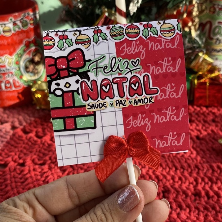 Porta Pirulito personalizado - Lembrancinha de Natal - Acompanha o Pirulito  | Shopee Brasil