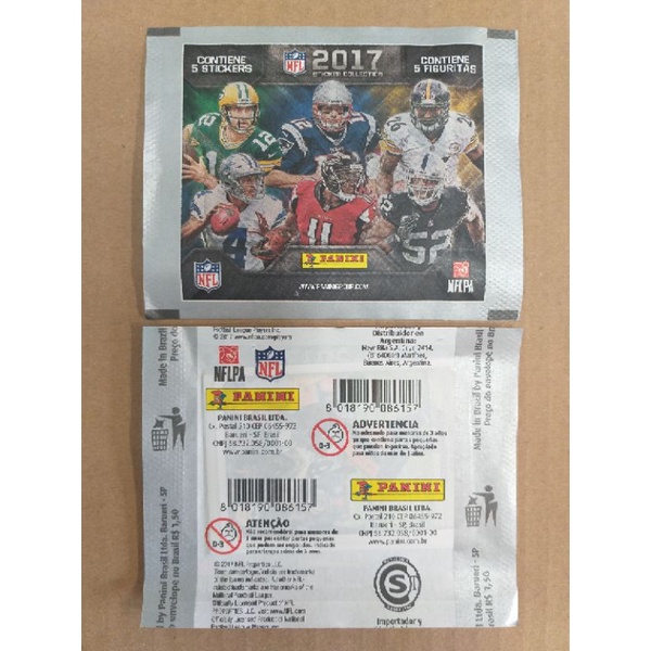 Envelope de Figurinhas - Lacrado - NFL 2017 - "Stickers - Figuritas" - Panini