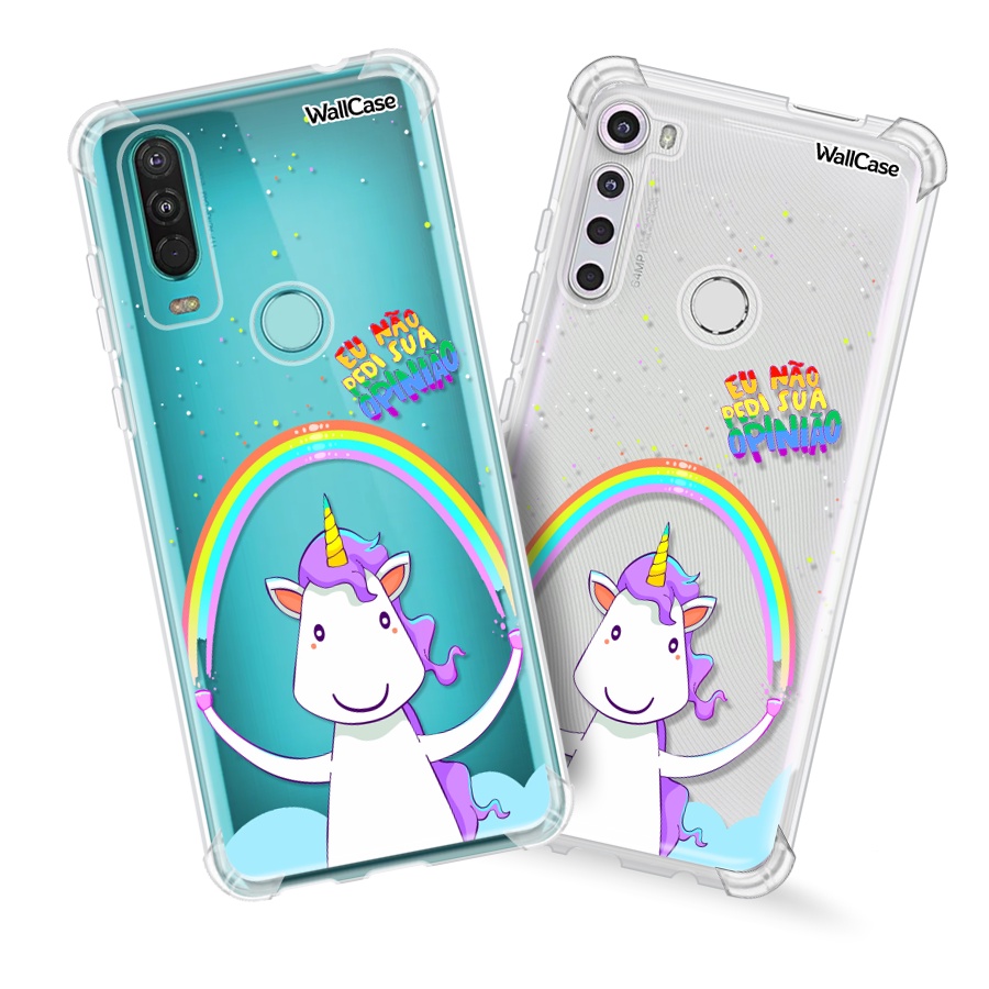 Capinha de Celular Du08 Unicórnio Arco-íris Frases Para Moto G9 G10 G22 G30 G31 G41 G52 G60 G62 G71 G75 G100 G200 Edge