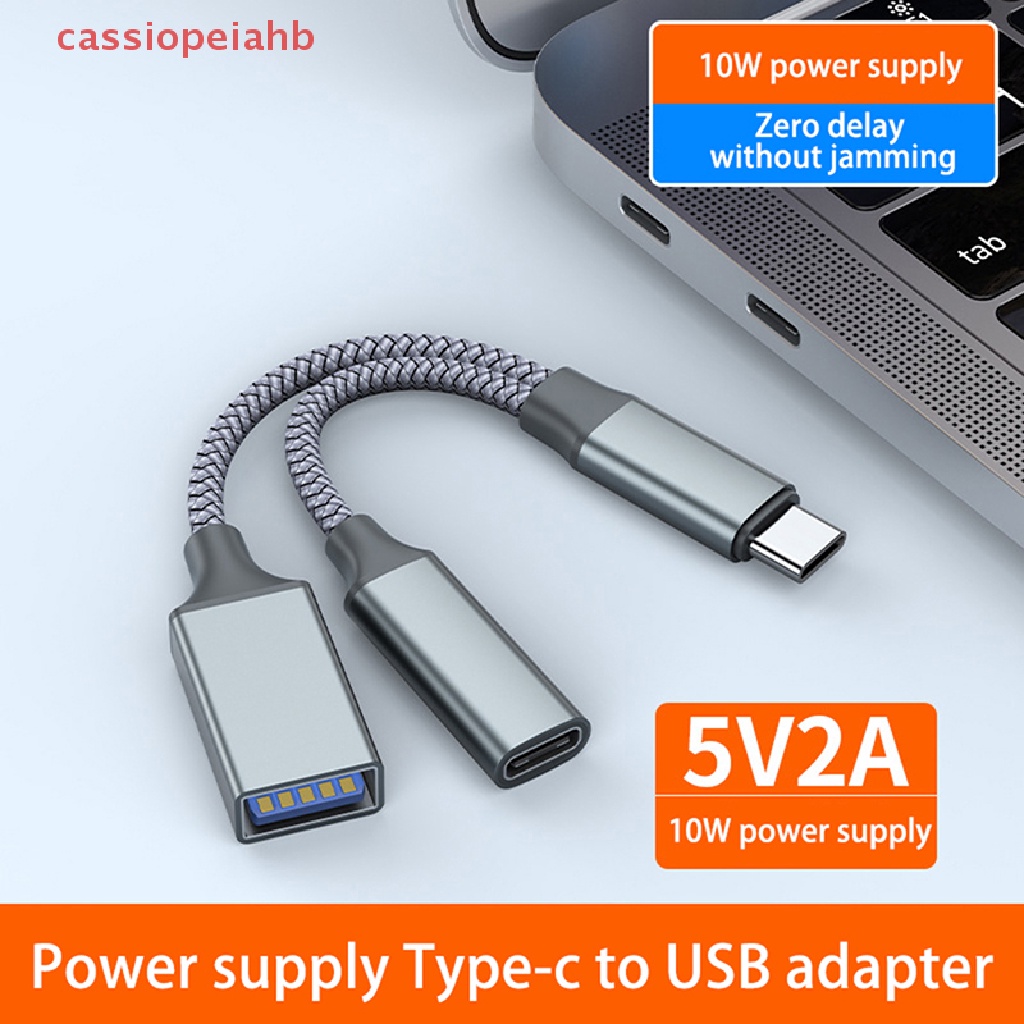 Cassiopeiahb Cabo Usb C Otg Adaptador Para Telefone 2 Em 1 Tipo Entrada De Carregamento Macho 7258