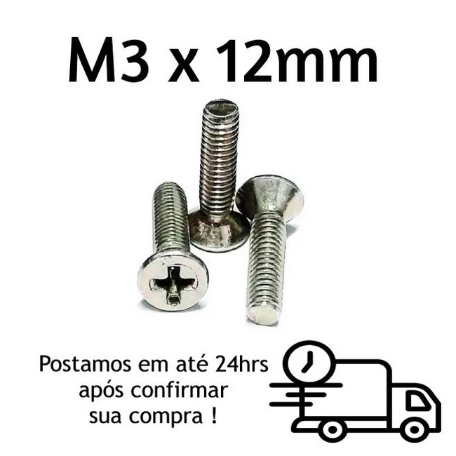 Parafuso Máquina Cabeça Chata Phillips M3 X 12mm INOX