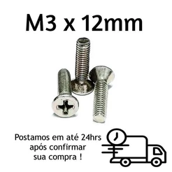 Parafuso Máquina Cabeça Chata Phillips M3 X 12mm INOX