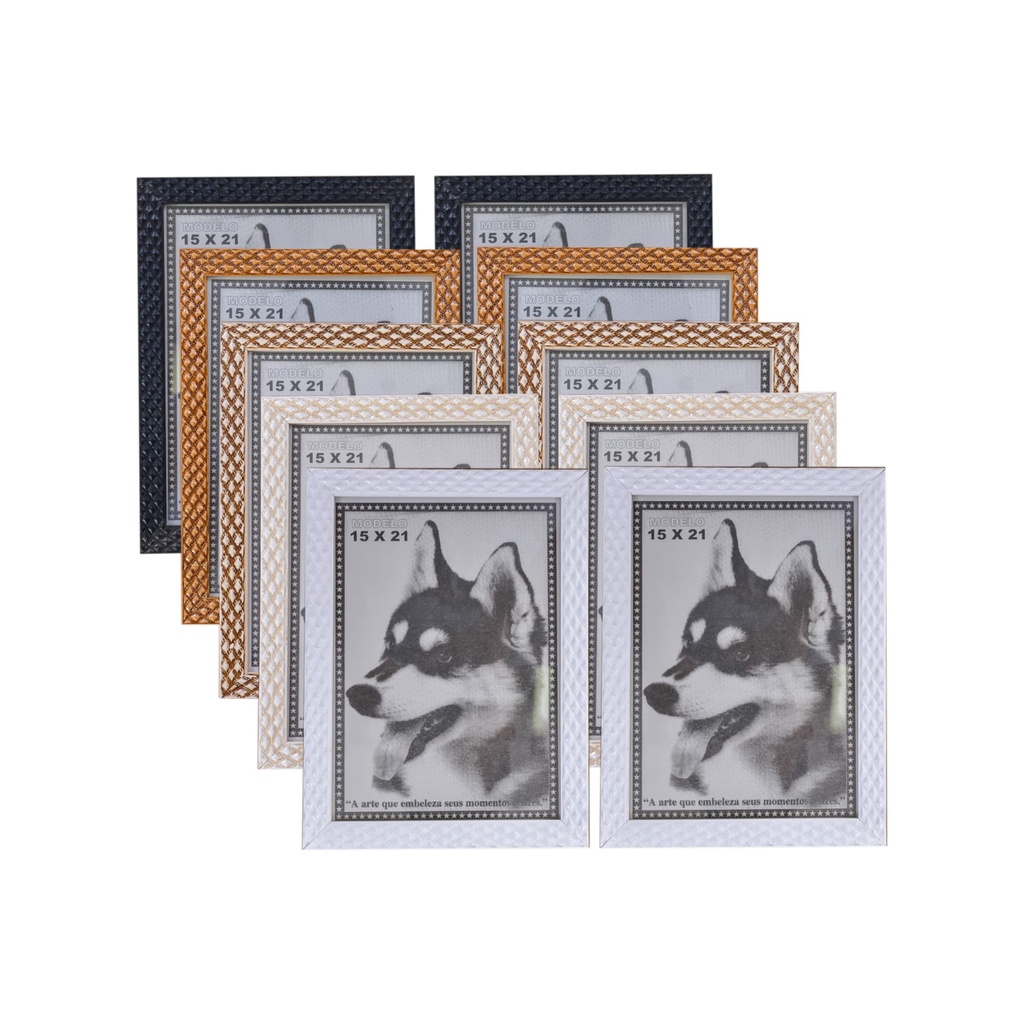 KIT 10 PORTA RETRATO COLORIDOS 15X21 PVC ALTO RELEVO em Oferta na Shopee