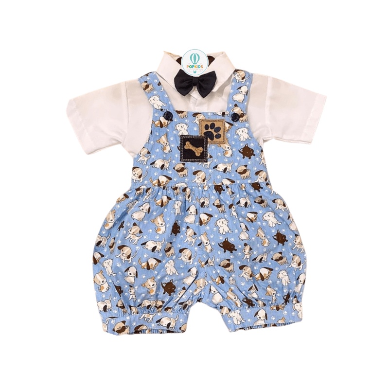Jardineira Social Baby com Camisa e Gravatinha Tam.P