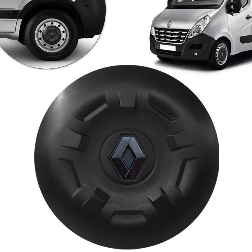 Calota Centro Roda Nova Renault Master Com Emblema Preto 2014 2015 2016 2017 2018 2019 2020 2021 em Oferta na Shopee