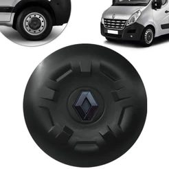Calota Centro Roda Nova Renault Master Com Emblema Preto 2014 2015 2016 2017 2018 2019 2020 2021