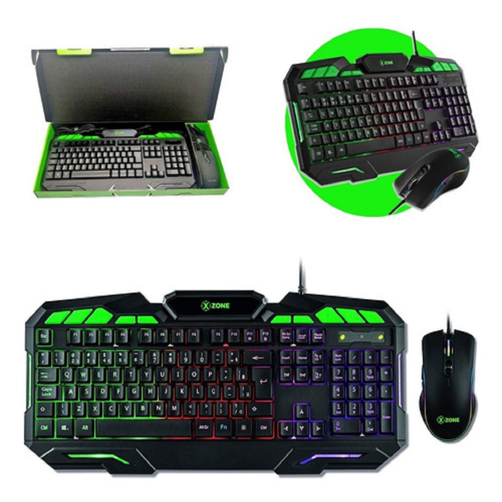 KIT GAMER XZONE TECLADO MOUSE GAMER LED C/FIO GTC-01