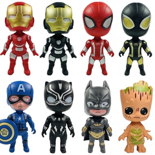 Marvel Heroes 8CM Vingadores Conjunto De Bonecas Homem De Brinquedo ,-Aranha , Capitão América , Pantera , Batman E Groot em Oferta na Shopee