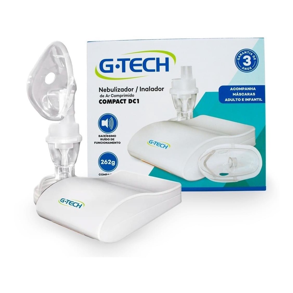 Inalador e Nebulizador Portátil Design Compacto Qualidade G-Tech DC1 e DC2 e DOG DG1 Branco em Oferta na Shopee