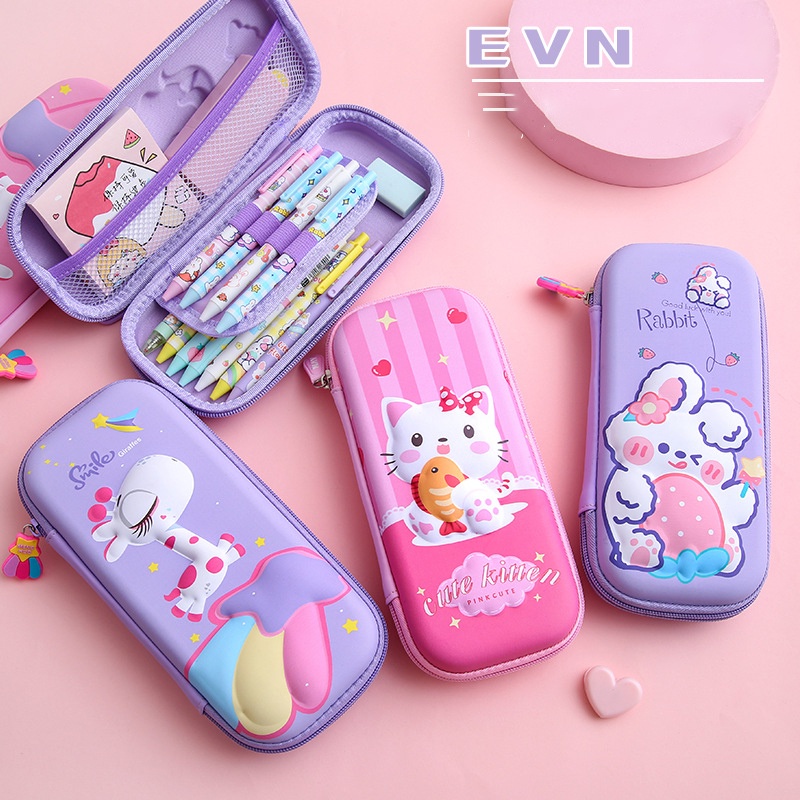 Hello Kitty Estojo De Lápis Unicórnio Caixa De Papelaria De Grande Capacidade Estudantes Fofa Para Crianças