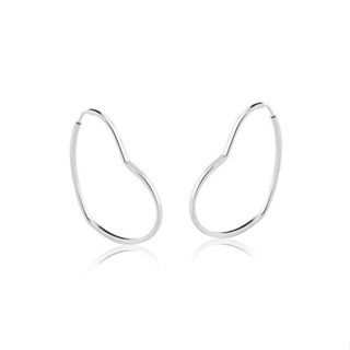 Brinco de Argola Prata 925 Coração - 3 Tamanhos