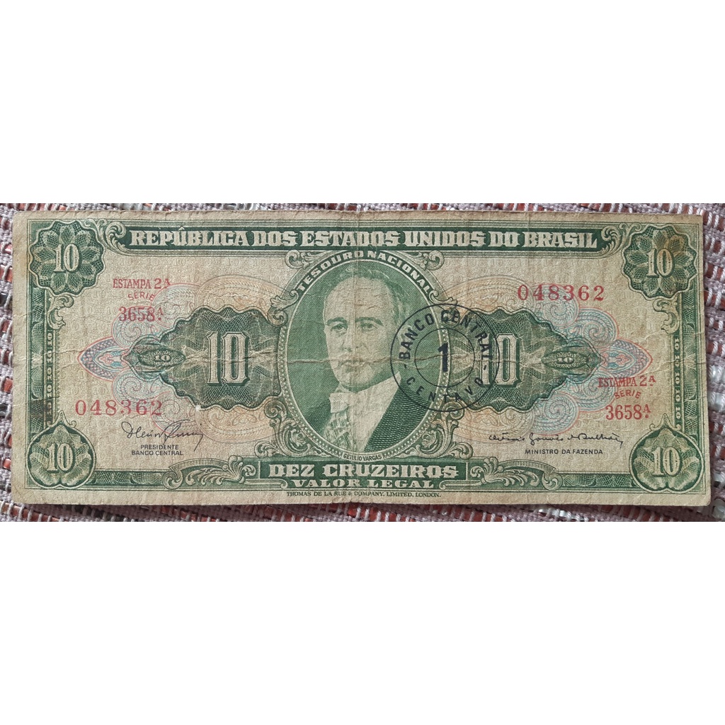 Cédula 1 Centavo - Carimbada - Getúlio Vargas - 1967