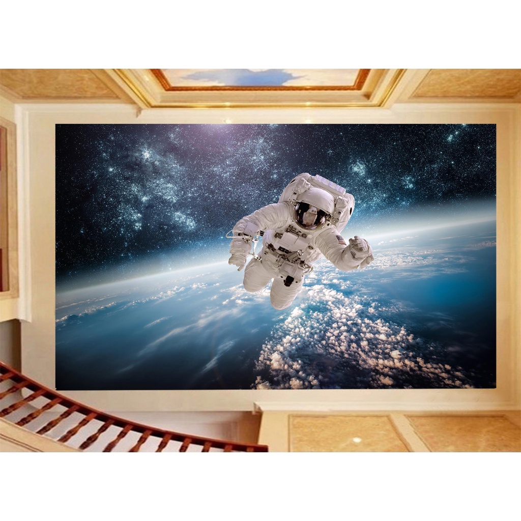 Papel de Parede de Teto - Adesivo Decorativo Para Teto - Painel Fotográfico Espaço Universo Paisagem Céu Galaxia ROF - 085