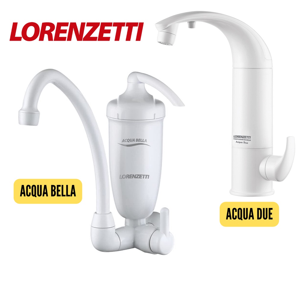 Torneira Com Purificador Filtro De Água Lorenzetti Acqua Due / Acqua Bella Parede