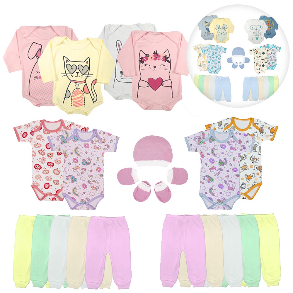 Kit Roupinha de Bebê 21 Peças Menino Menina Enxoval Completo