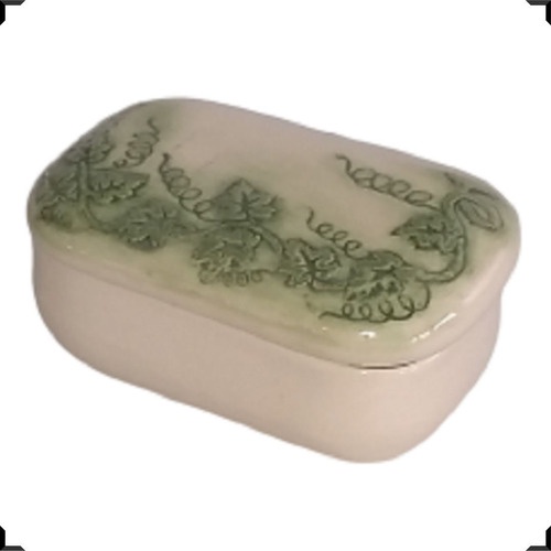 Antiga Caixa Decorativa Porta Joias Porcelana 17 Cm X 10 Cm