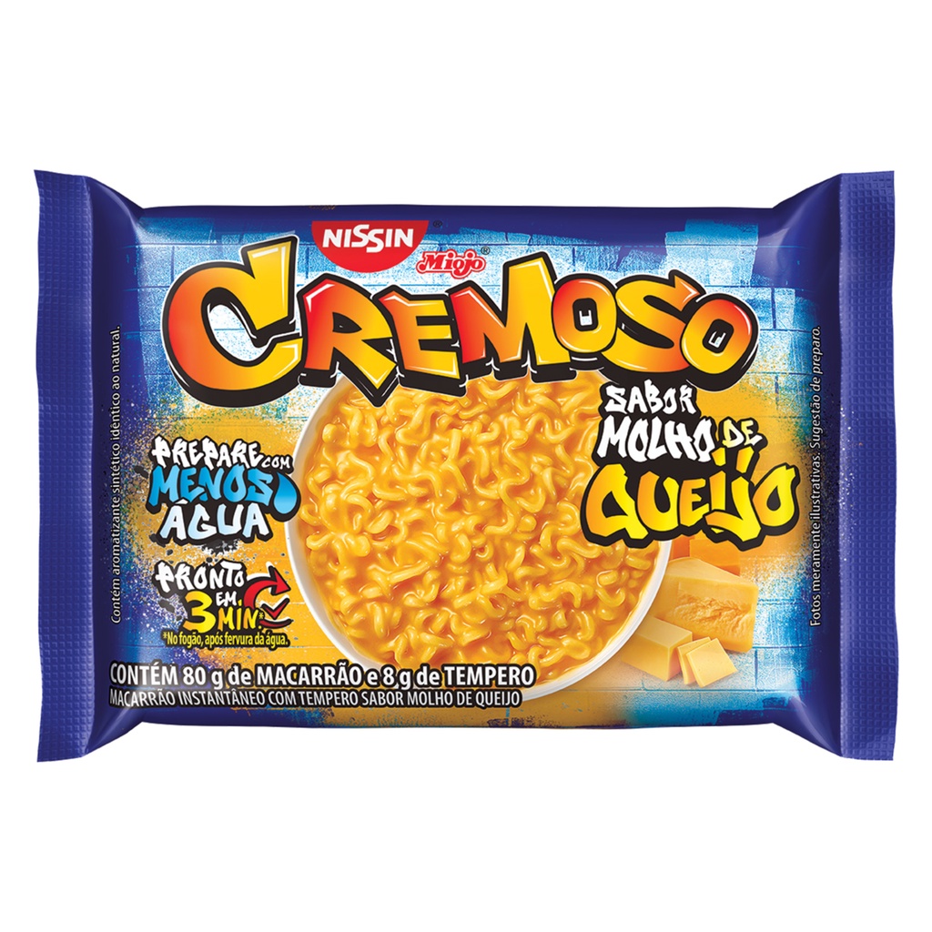 Macarrão Instantâneo Molho de Queijo Nissin Miojo Cremoso Pacote 88g