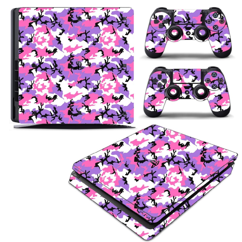 Skin PS4 Slim Playstation Adesivo Pelicula Protetora Camo Lilac Console