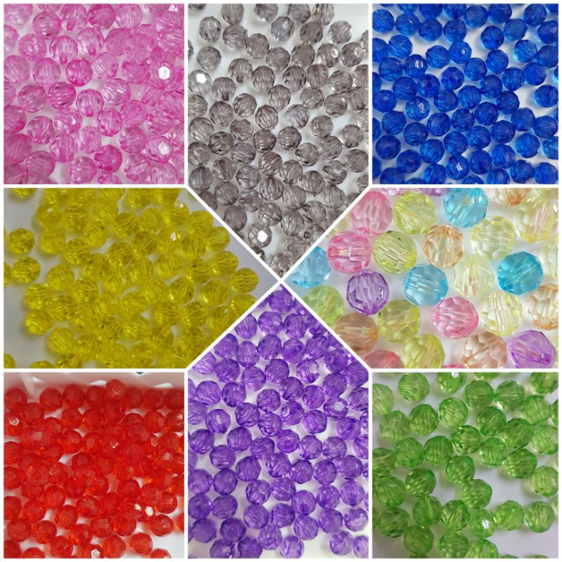 Bola Sextavada 8mm em Acrílico 50 unidades