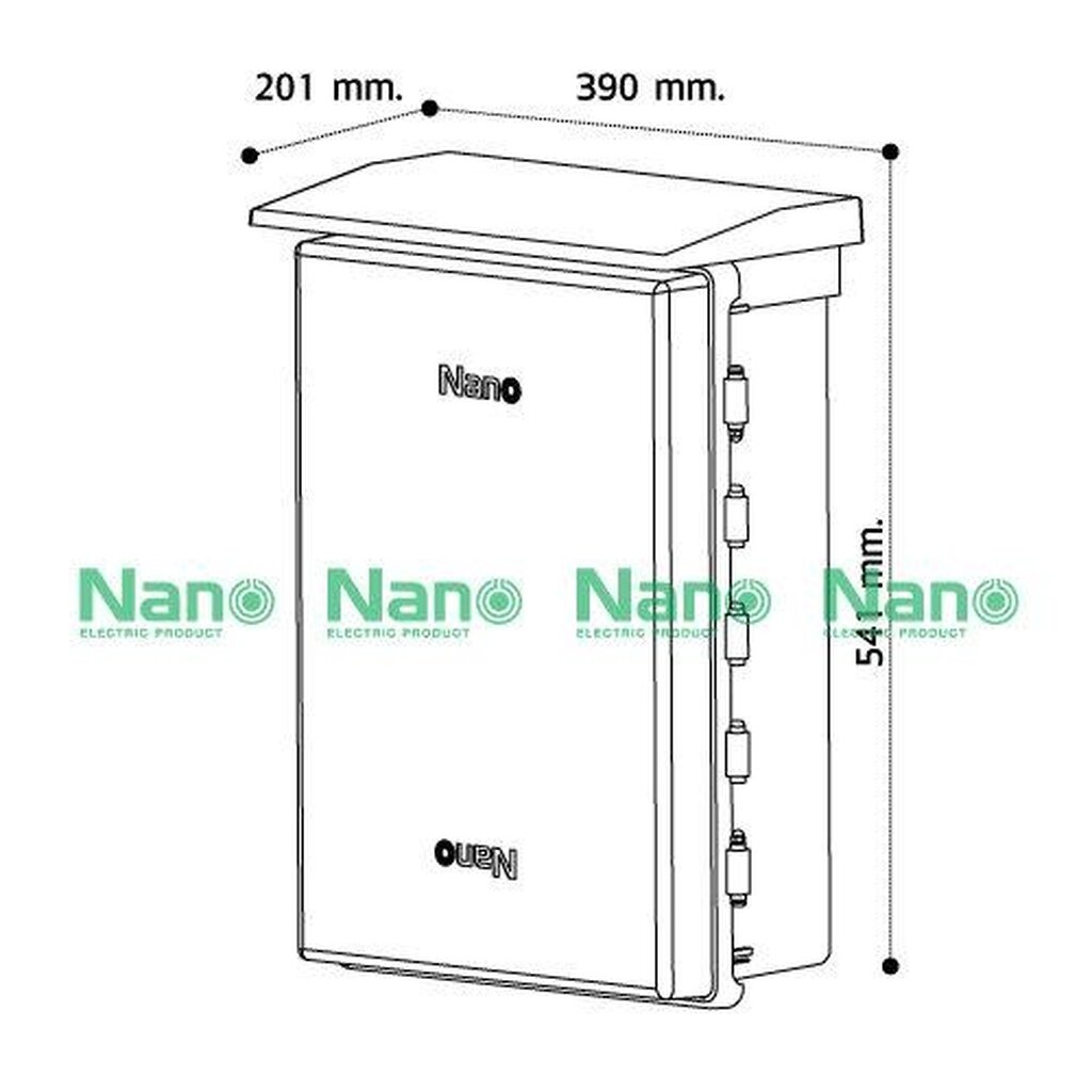 รูปสินค้า NANO Electric® NANO-104G ตู้กันน้ำพลาสติก มีหลังคา ฝาทึบ ขนาด 15x21x8 นิ้ว (390 x 541 x 201 mm) สีเทา