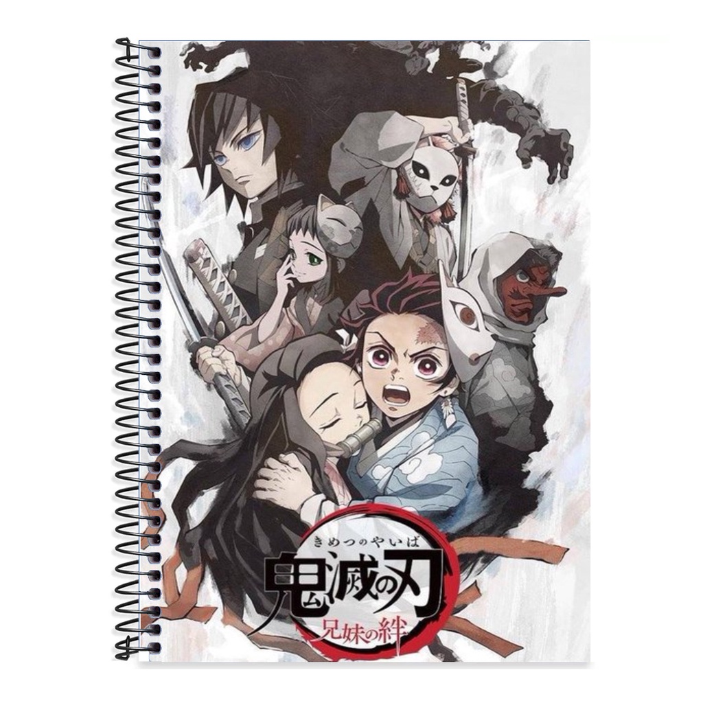 Caderno Fls Demon Slayer Capa Personalizada Shopee Brasil