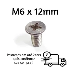 Parafuso Máquina Cabeça Chata Phillips M6 X 12mm Inox