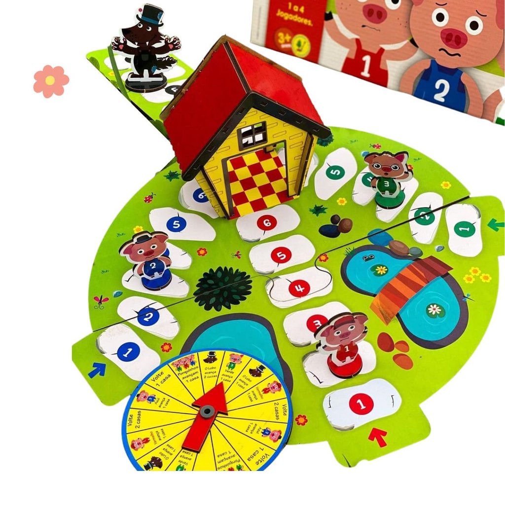 Corra, o Lobo Vem ai - Jogo Educativo Pedagogico +3anos Premium Três Porquinhos