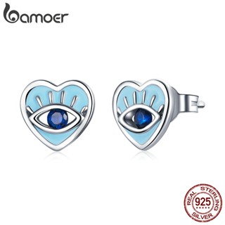 Brincos Bamoer 925 Prata Diabo Dye Lucky Ear Studs Moda Joia Para Mulheres Presente SCE1134