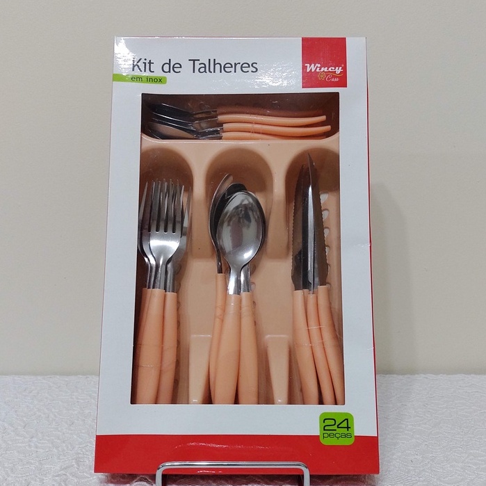 Faqueiro Inox Jogo Conjunto Talheres Kit 24 Peças Rose - Wincy