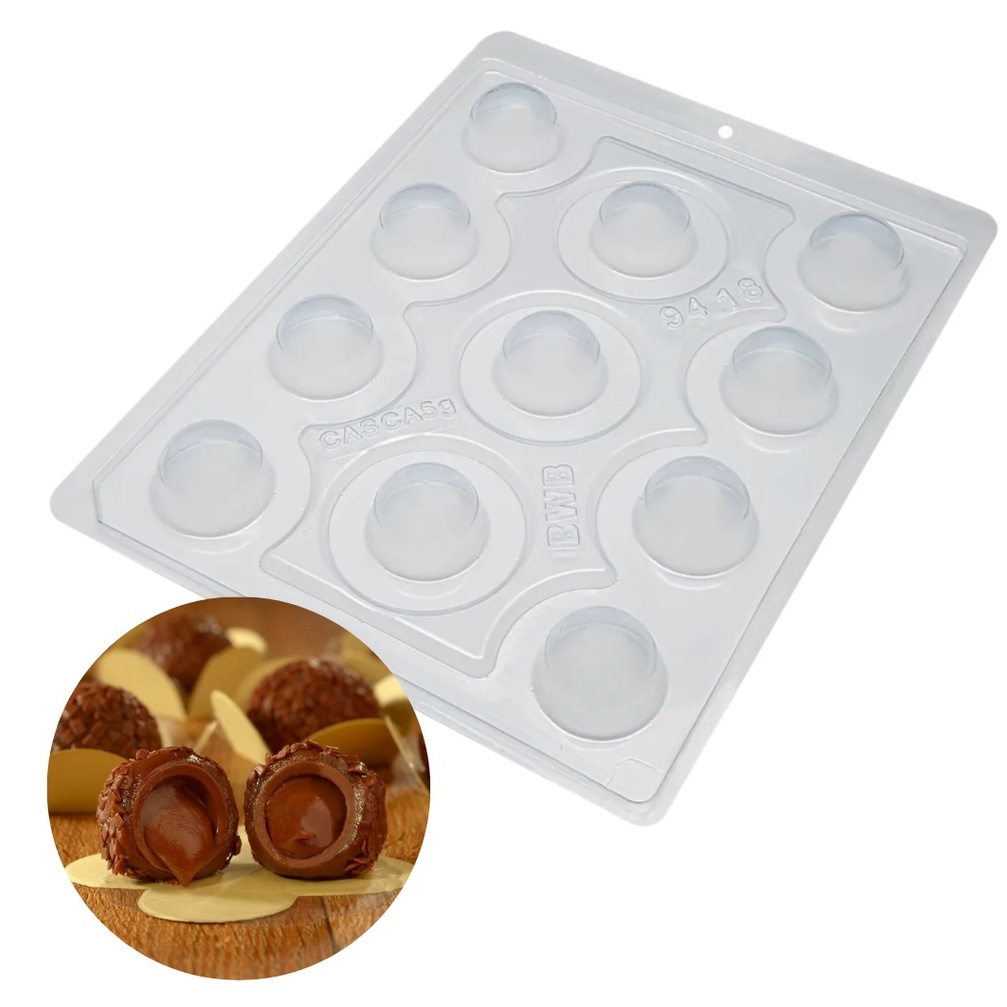 Forma para Chocolate Doces Finos ESFERA 30mm Cod. 9418 Tradicional com Silicone (3 partes) - BWB em Oferta na Shopee