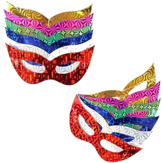Máscara Papel Holográfica com 10/20/30 Unidades Carnaval Festa em Oferta na Shopee