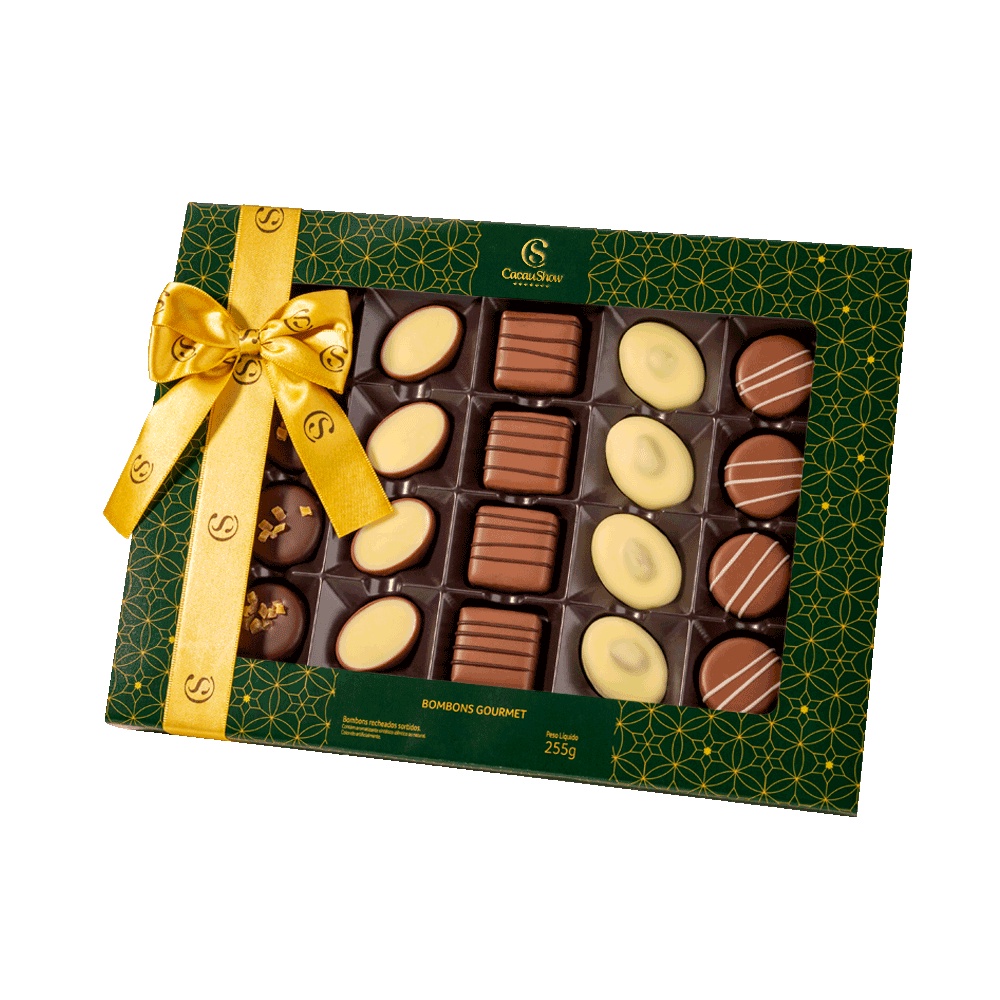 Caixa de Chocolate Gourmet Cacau Show Para Presente de Natal 255g | Shopee  Brasil