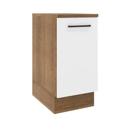 Balcão Armário de Cozinha 40 cm 1 Porta Rustic/Branco Agata Madesa