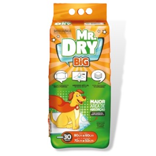 30un de Tapete Higiênico Mr Dry Big 80x60cm MAIOR ÁREA DE ABSORÇÃO (70x50cm)