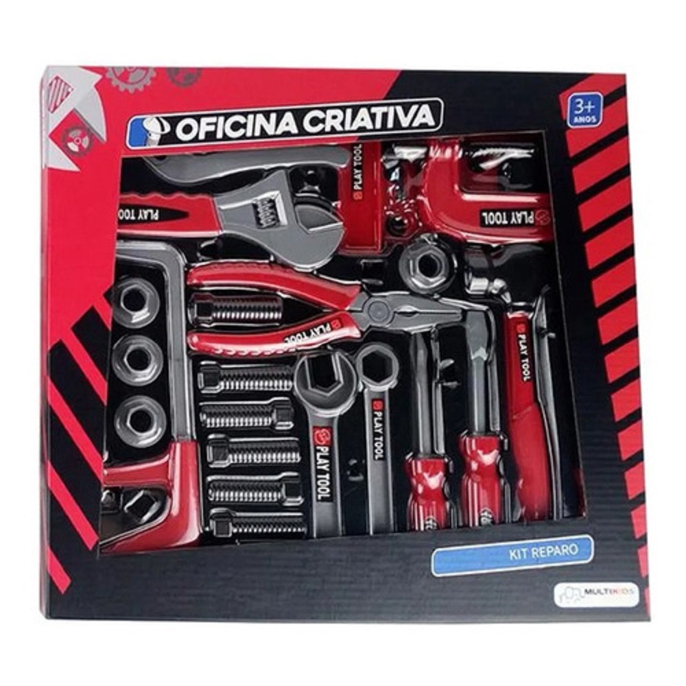 OFICINA CRIATIVA KIT REPARO COM 10 FERRAMENTAS BR922 MULTIKIDS