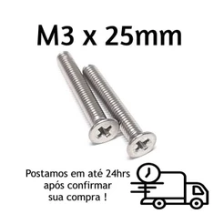 Parafuso Chato Máquina Phillips M3 X 25mm INOX
