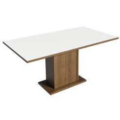 Mesa Madesa Retangular Tampo de Madeira 5275 - Rustic/Branco