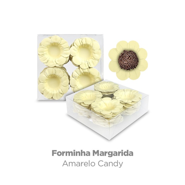 Forminha Para Doces Margarida CANDY COLOR 50 Unidades Decoração Festa Candy Color