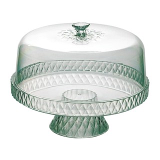 Boleira de Plástico Alta Cristal Glamour Verde-Esmeralda