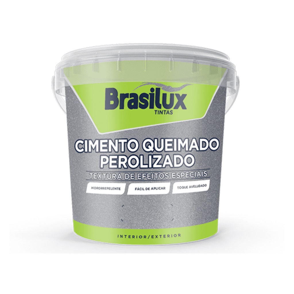 Efeito Cimento Queimado Perolizado Decorativo 3kg Aveludado Brasilux Cores