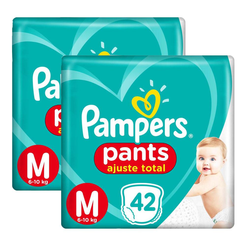 Kit Fraldas Pampers Pants Ajuste Total Mega M 84 tiras